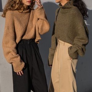 Oak + Fort Turtleneck Sweater, Camel